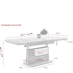 Wohnzimmer Säulentisch höhenverstellbar - Karima