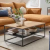 Wohnzimmer Tisch aus Eiche massiv & Metall - Sisam