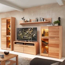 Wohnzimmer TV Anbauwand Möbelset - Amyonta (vierteilig)