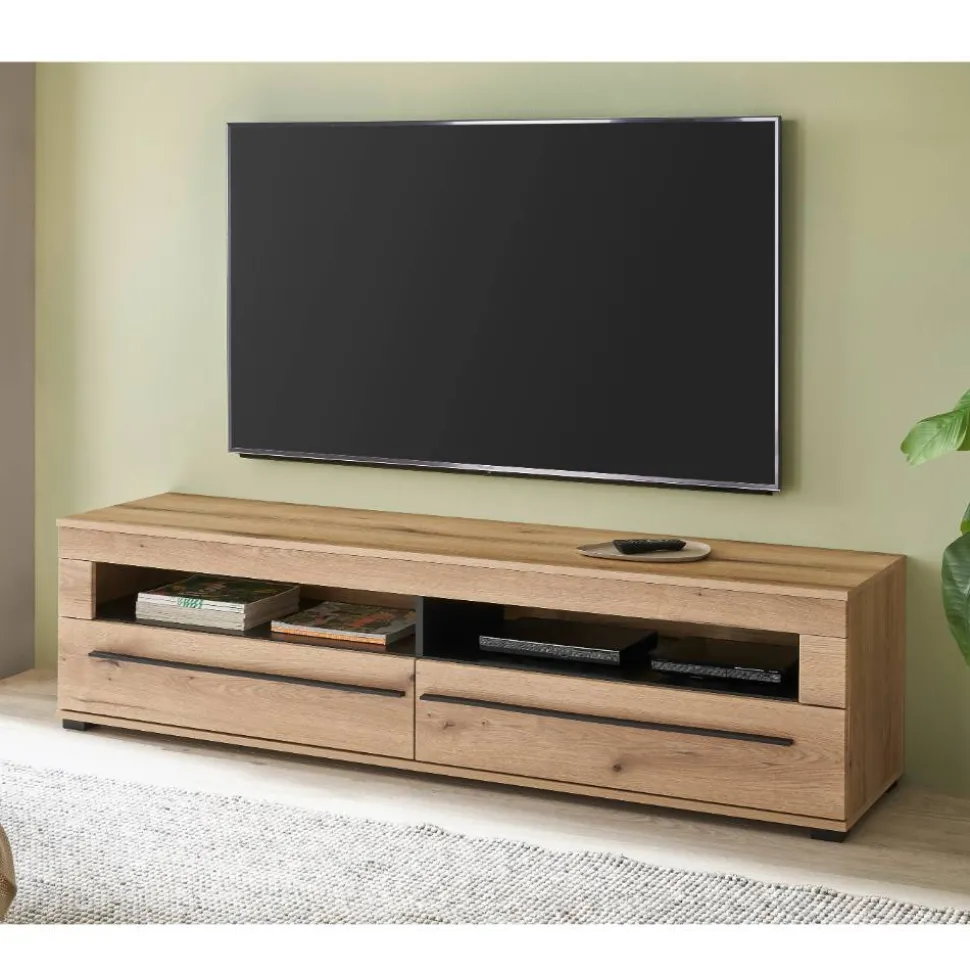 Wohnzimmer TV-Möbel-Set in Eiche - Brocus (vierteilig)