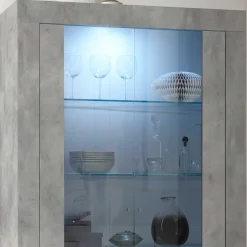 Wohnzimmer Vitrine in Beton Optik - Vareika