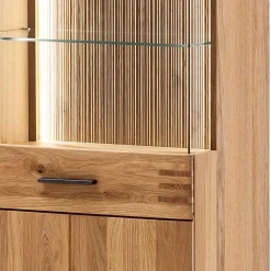 Wohnzimmer Vitrine in Eiche Bianco geölt - Crupean