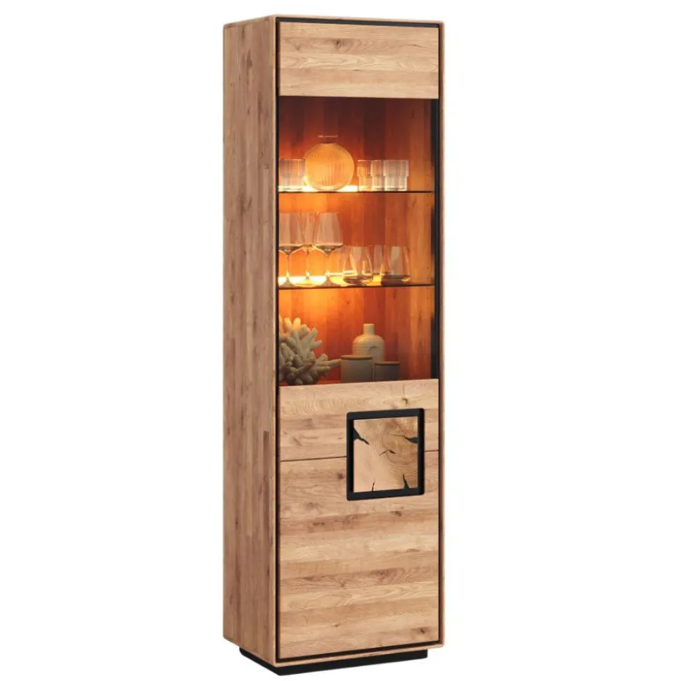 Wohnzimmer Vitrine mit Hirnholz Applikation - Shipper