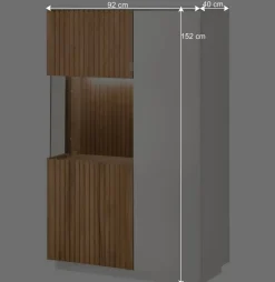 Wohnzimmer Vitrinenschrank mit LED Beleuchtung - Miloris