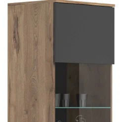 Wohnzimmer Vitrinenschrank in der Größe 57x200x37 cm - Lucios