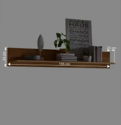 Wohnzimmer Wandboard aus Wildeiche Massivholz - Millena