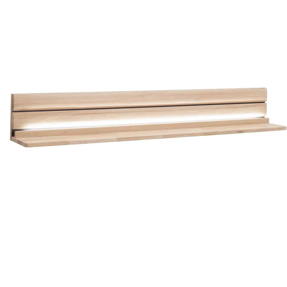 Wohnzimmer Wandboard aus hellem Massivholz - Azzurian