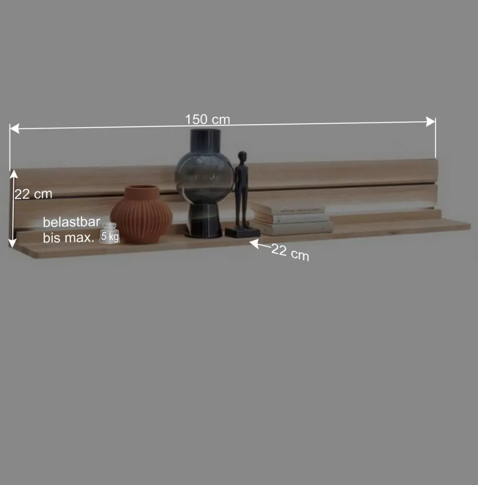 Wohnzimmer Wandboard aus hellem Massivholz - Azzurian