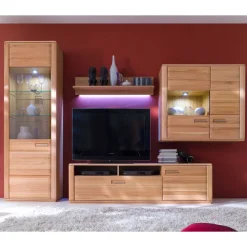 Wohnzimmer Wohnwand Athias aus Kernbuche (vierteilig)