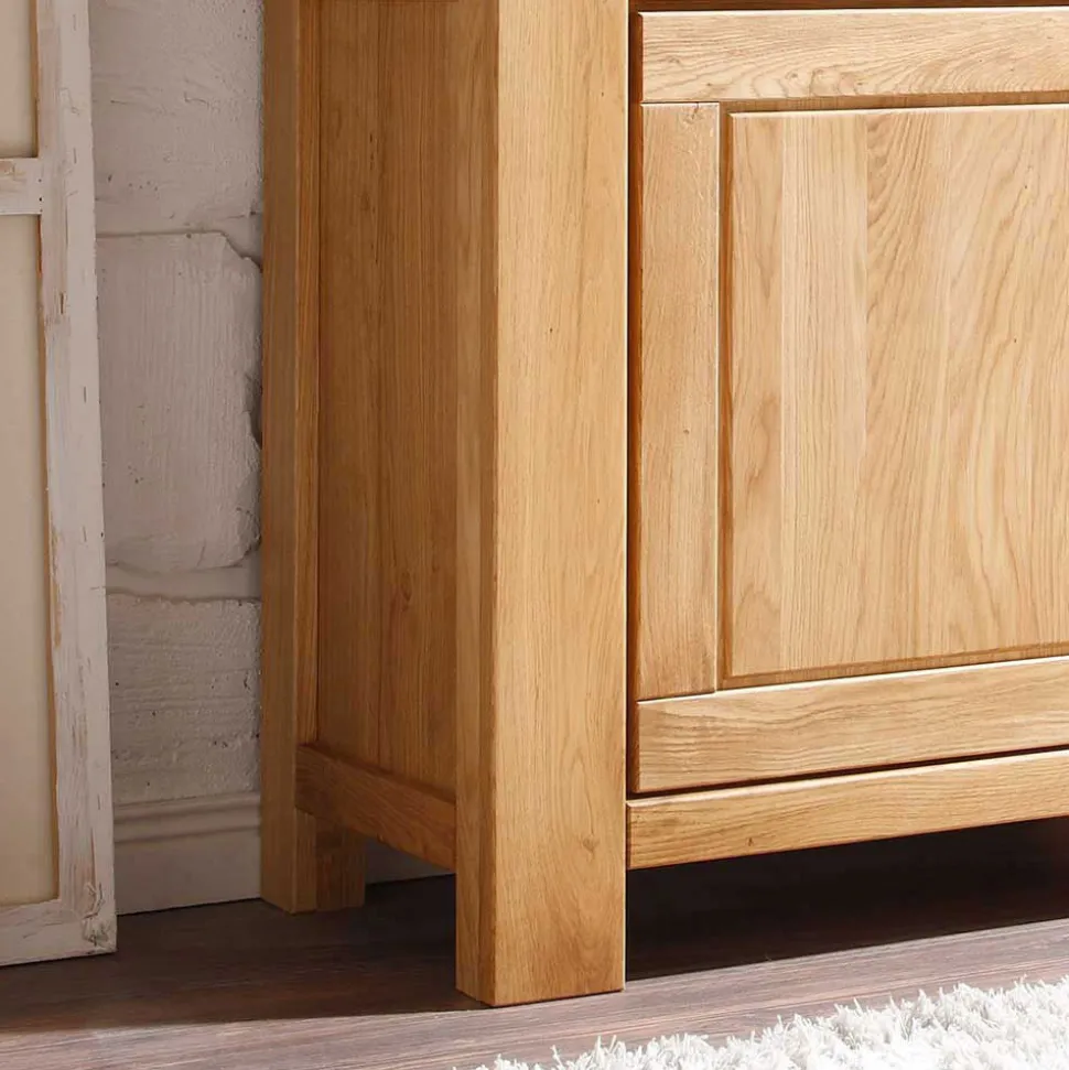 Wohnzimmer Wohnwand Ladressa aus Wildeiche geölt und gewachst (vierteilig)