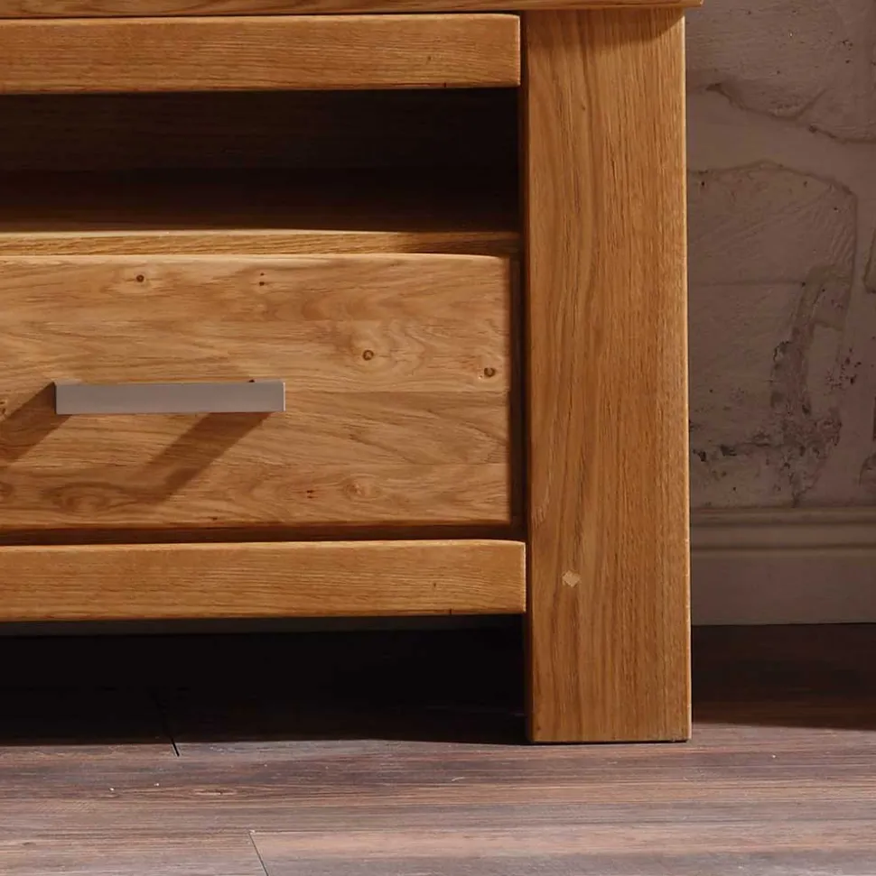 Wohnzimmer Wohnwand Ladressa aus Wildeiche geölt und gewachst (vierteilig)