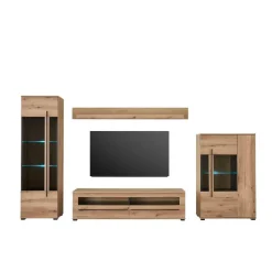 Wohnzimmer Wohnwand Möbelkombi - Brocus (vierteilig)