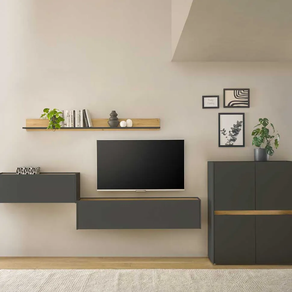 Wohnzimmer Wohnwandmöbel Kombi - Ahilav (vierteilig)
