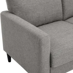 Wohnzimmercouch in Hellgrau Stoffbezug - Katja