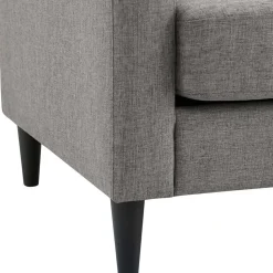 Wohnzimmercouch in Hellgrau Stoffbezug - Katja