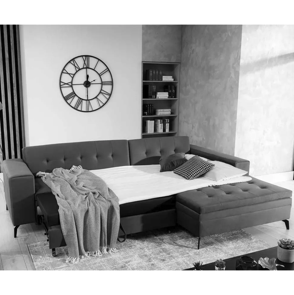 Wohnzimmerecksofa in Grün Samt - Crabe