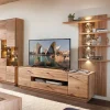Wohnzimmereinrichtung Wohnwand Set - Cassna (dreiteilig)