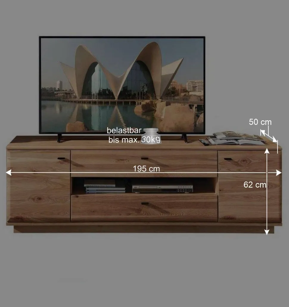 Wohnzimmereinrichtung Wohnwand Set - Cassna (dreiteilig)