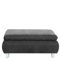 Wohnzimmerhocker in Anthrazit mit Chrom - Venezia