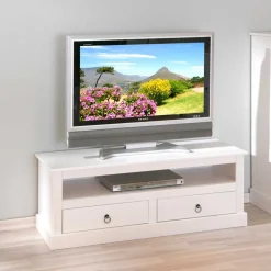 Wohnzimmermöbel Set Rosanna in Weiß (vierteilig)