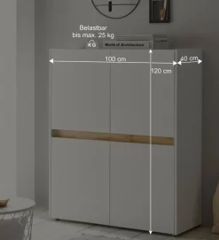 Wohnzimmerschrank Highboard 4-türig - Nonessia