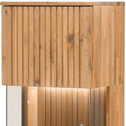 Wohnzimmerschrank in Wildeiche Bianco mit Glas - Nelsons