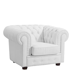 Wohnzimmersessel aus Leder in Weiß - Dossera