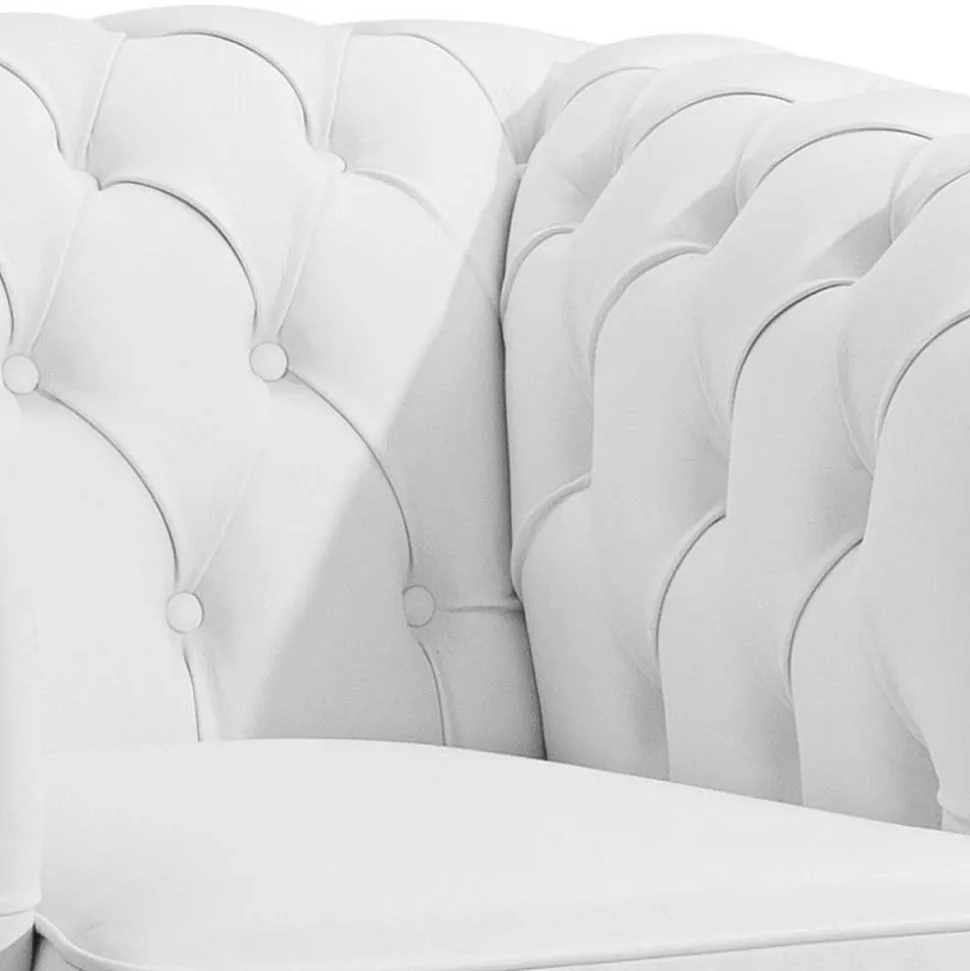 Wohnzimmersessel aus Leder in Weiß - Dossera