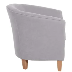 Wohnzimmersessel aus Velours Silbergrau - Bekunion