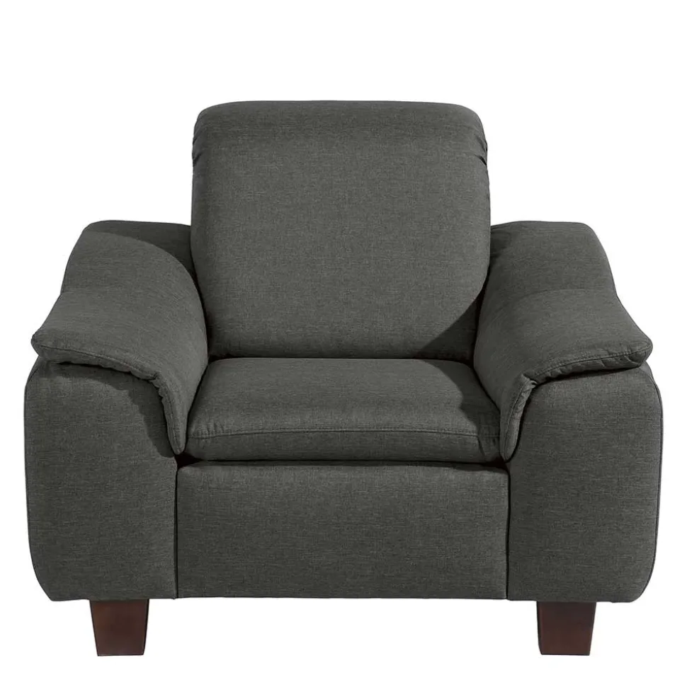 Wohnzimmersessel in Anthrazit und Nussbaum - Classimo