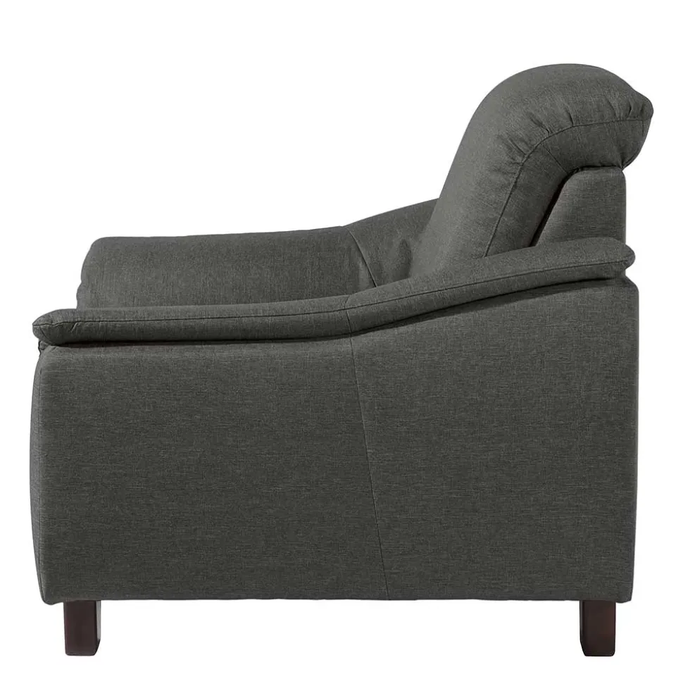 Wohnzimmersessel in Anthrazit und Nussbaum - Classimo