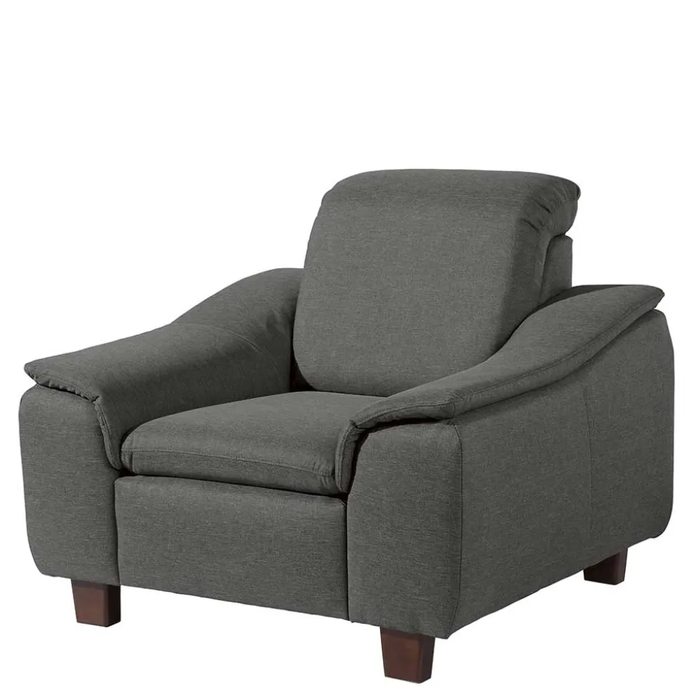 Wohnzimmersessel in Anthrazit und Nussbaum - Classimo