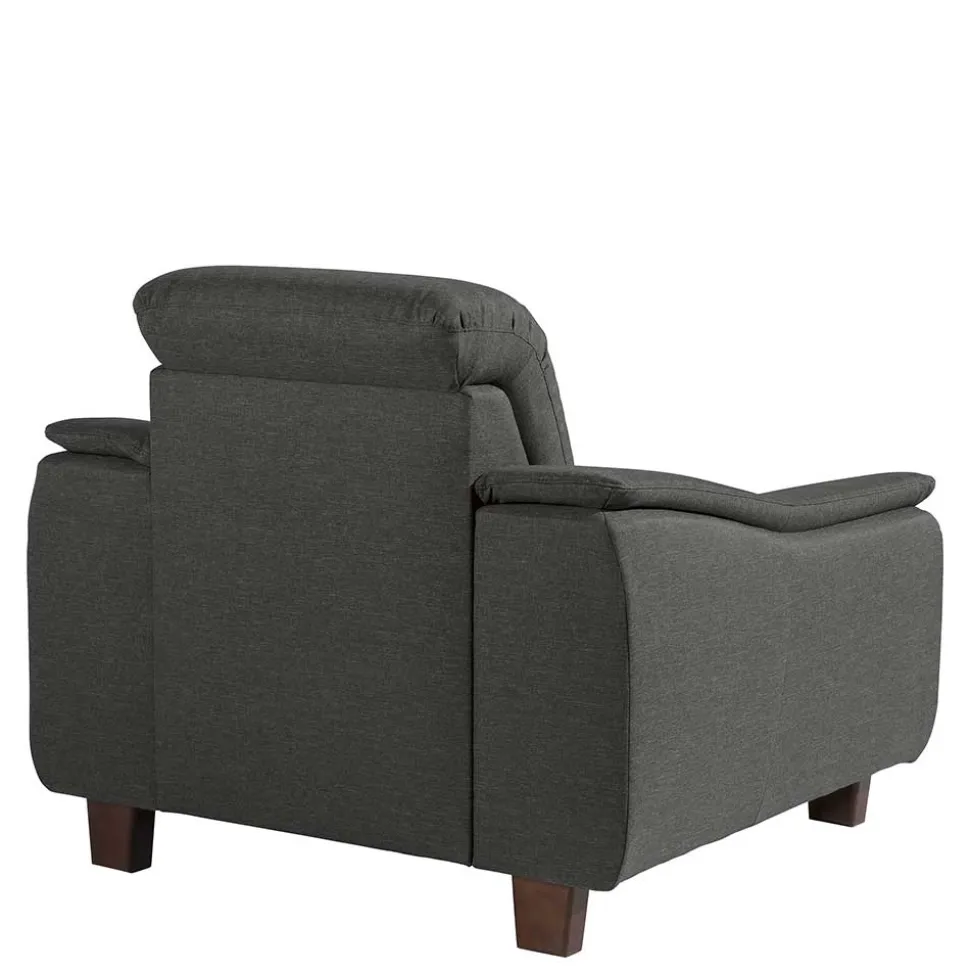 Wohnzimmersessel in Anthrazit und Nussbaum - Classimo