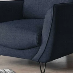 Wohnzimmersessel in Blaugrau Velours - Chiyom