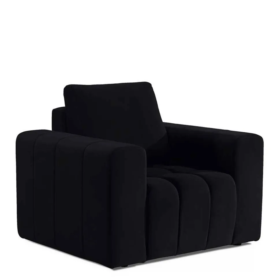 Wohnzimmersessel in Schwarz Samt - Graland