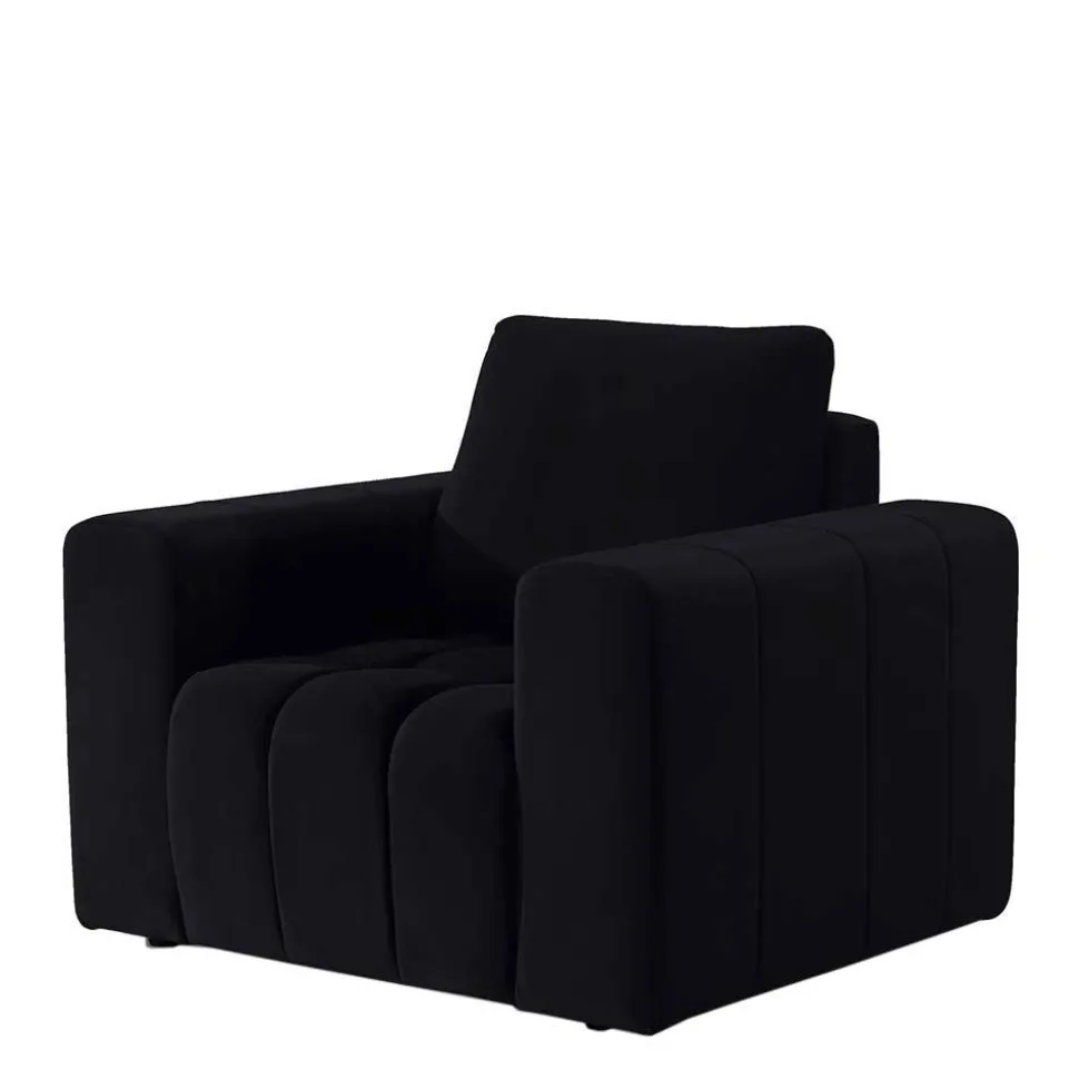 Wohnzimmersessel in Schwarz Samt - Graland