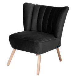 Wohnzimmersessel in Schwarz Samtvelours - Vulias