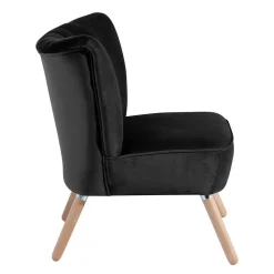Wohnzimmersessel in Schwarz Samtvelours - Vulias