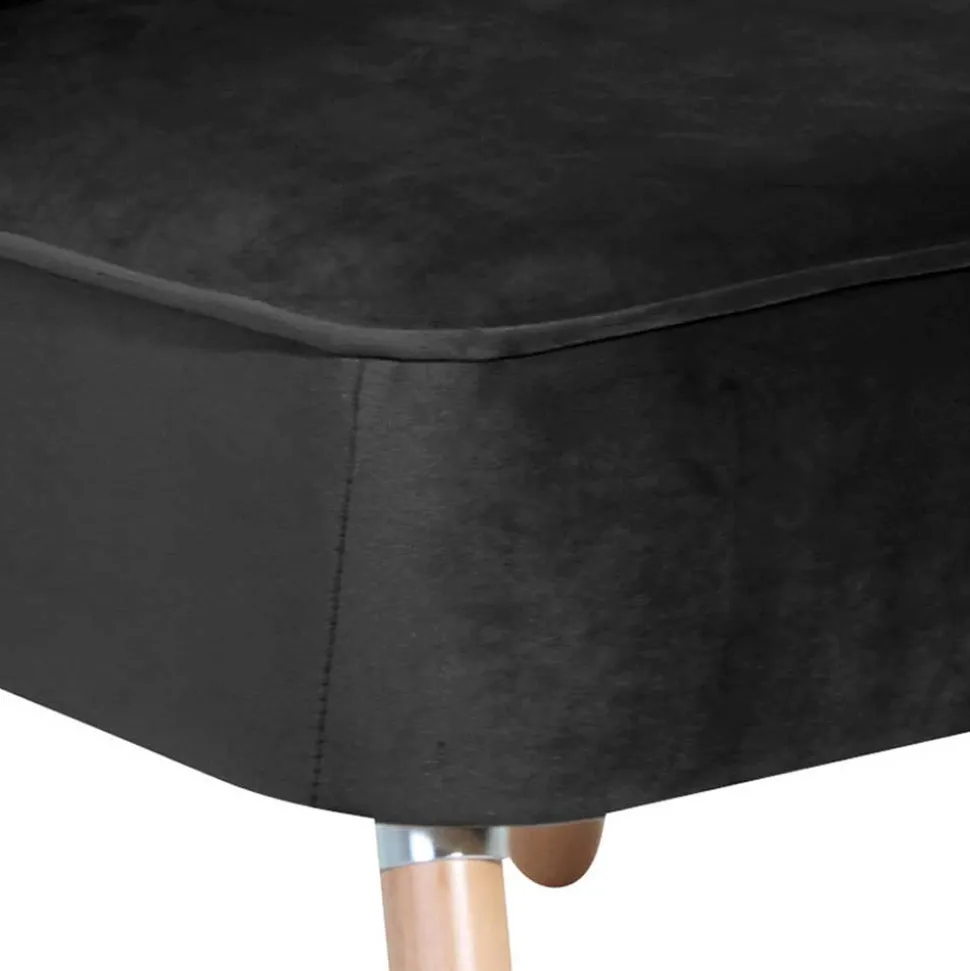 Wohnzimmersessel in Schwarz Samtvelours - Vulias