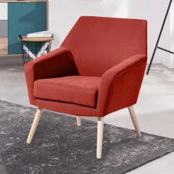 Wohnzimmersessel in Terracotta Velours - Emjada