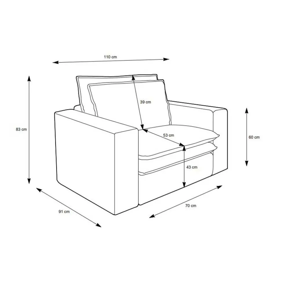 Wohnzimmersessel und Hocker Set - Ruffos (zweiteilig)