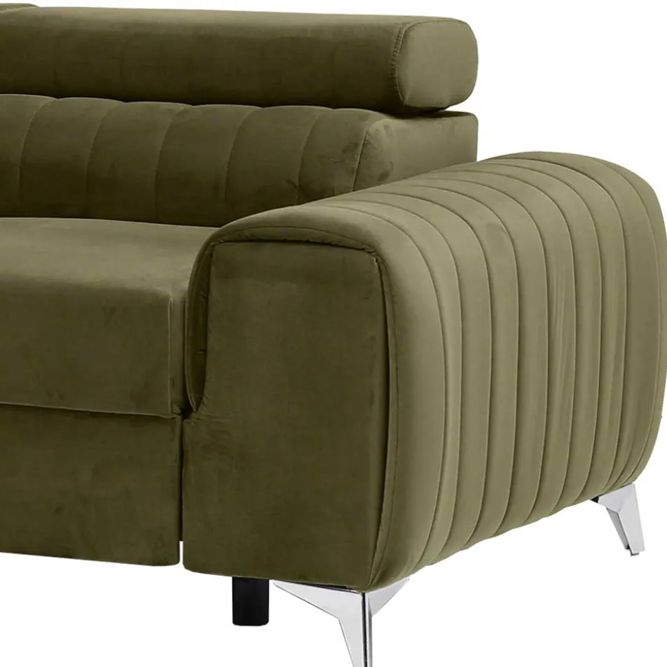 Wohnzimmersofa mit Bettfunktion in Oliv Grün - Vultaco
