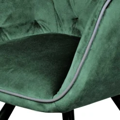 Wohnzimmerstuhl mit Armlehnen in Grün Samt - Relindo