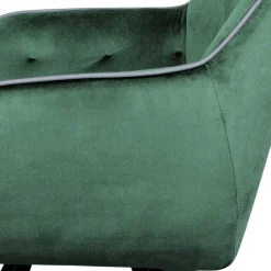 Wohnzimmerstuhl mit Armlehnen in Grün Samt - Relindo