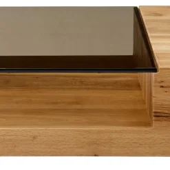 Wohnzimmertisch aus Rauchglas und Asteiche Furnier - Valjita