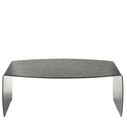 Wohnzimmertisch aus Rauchglas mit Struktur - Crimas