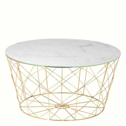 Wohnzimmertisch in Marmoroptik & Gold - Tocachy