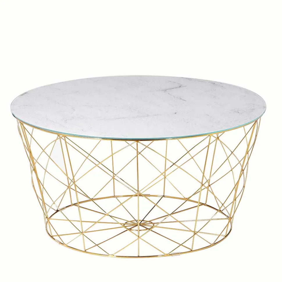 Wohnzimmertisch in Marmoroptik & Gold - Tocachy