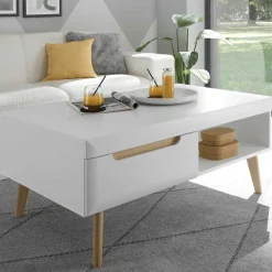 Wohnzimmertisch in Weiß und Eiche - Ginko