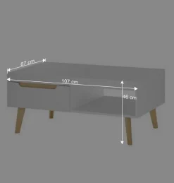Wohnzimmertisch in Weiß und Eiche - Ginko